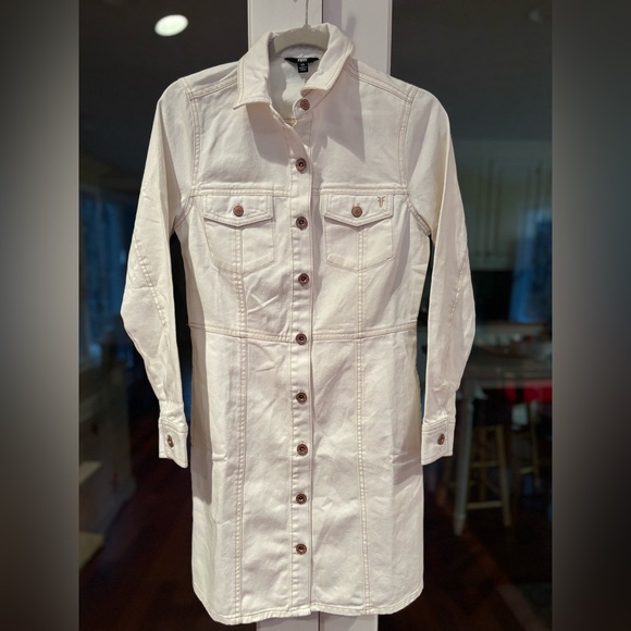 Frye Cream Demim Dress 100% Cotton - Picture 2 of 11